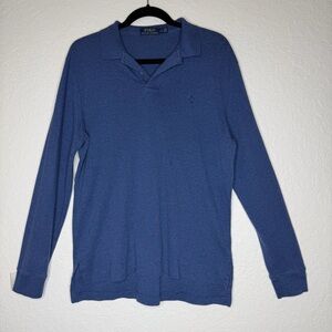 Polo by Ralph Lauren Men's Classic Blue Longsleeve 1/4 Zip Sweater